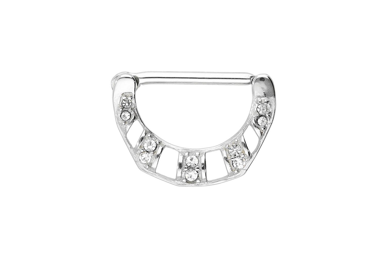 Chirurgenstahl Nippelpiercing Clicker 10 KRISTALLE ++SALE++